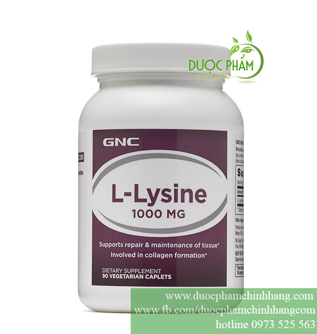 Viên uống trị mụn L-Lysine GNC 1000mg hộp 90 viên